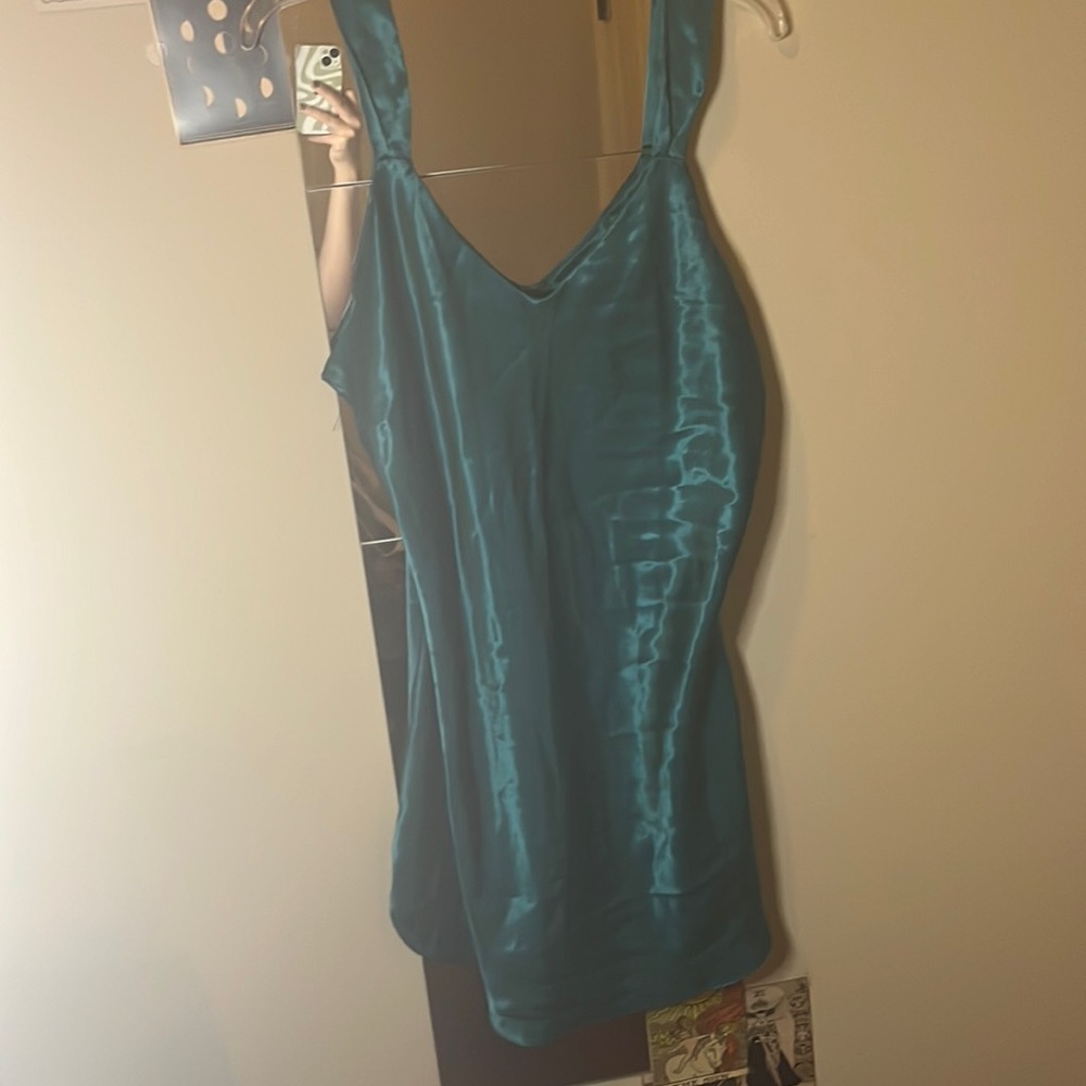 90s Emerald Satin Slip Dress